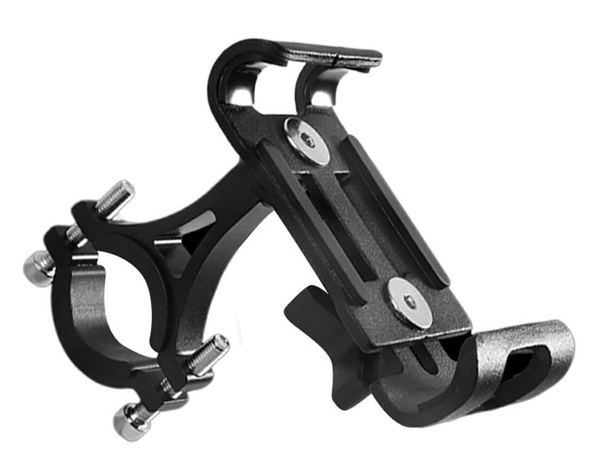 Suport telefon pentru bicicleta, clema prindere, metal, negru - imagine 6